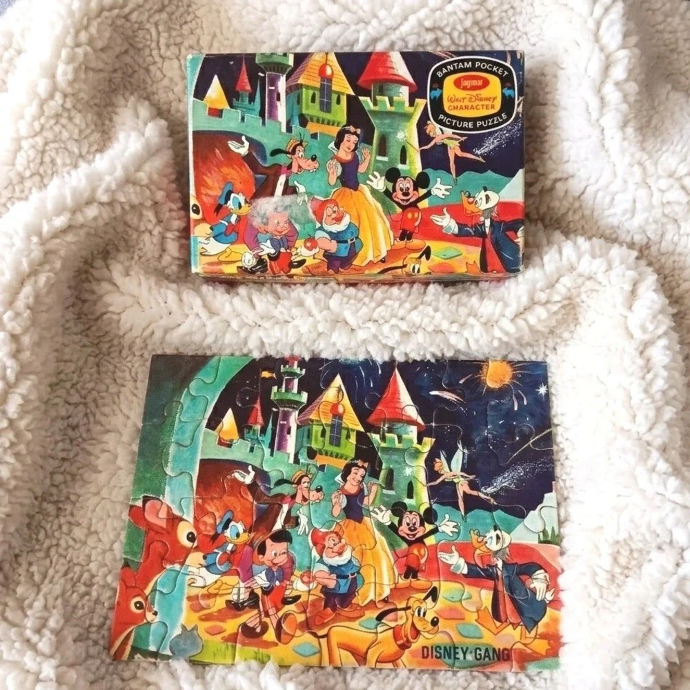 Vintage‎ 1961 Disney Gang Bantam Pocket Puzzle Jaymar Mickey Snow White